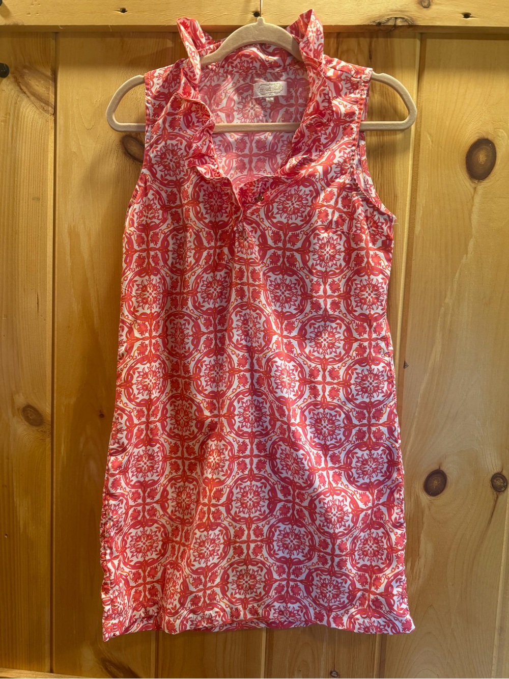 Mud Pie Pink and White Floral Print Shift Dress